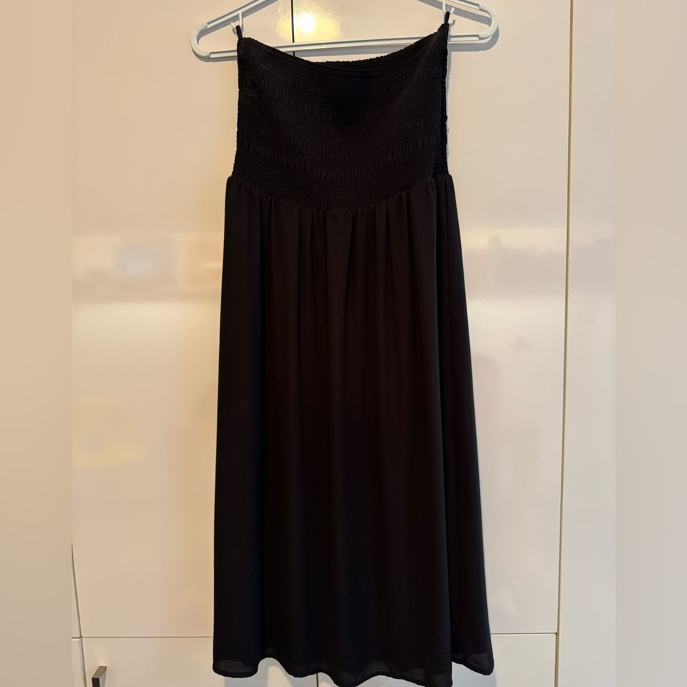 Aritzia Black Strapless Dress